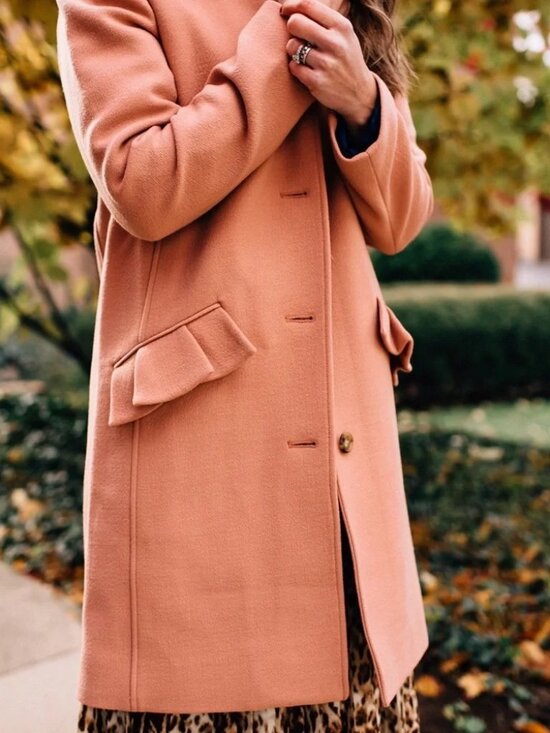 J. Crew Jackets & Blazers - J.Crew Topcoat Ruffle Pockets Italian Double Cloth Wool Coat Pink Size 2